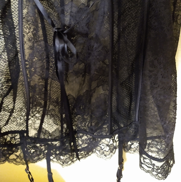 Victoria's Secret Black One-piece Garter Lingerie NWT - Picture 9 of 11